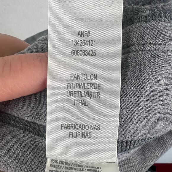 Abercrombie & Fitch Fleece Lined Sweatpants Men’s SZ LG Pockets Logo Drawstring - Picture 11 of 13